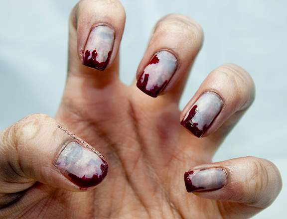 Horror Nail Art- Let Your Fingertips Do The Talking bloody-zombie-nail-art - Horror Nail Art- Let Your Fingertips Do The Talking